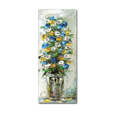 Hai Odelia 'Spring Flowers In A Vase 2' Canvas Art,14x32